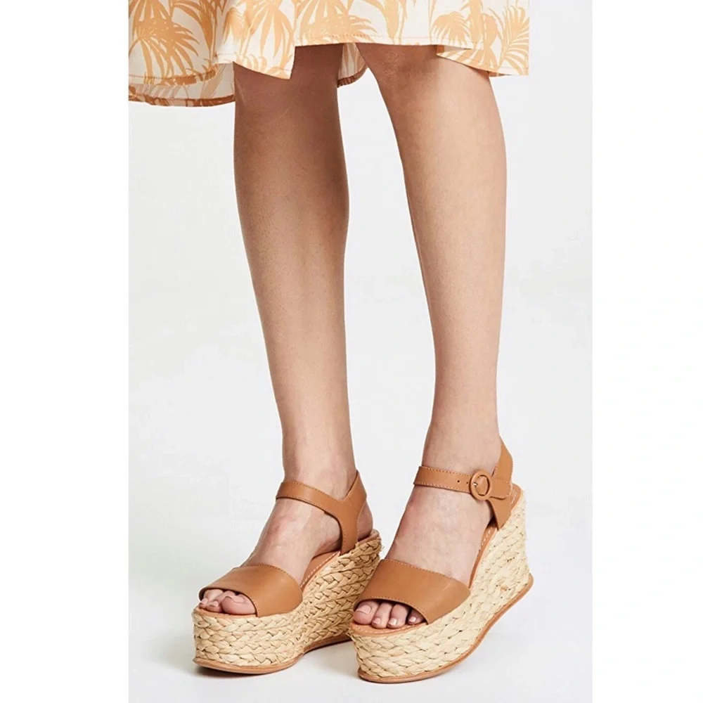 Dolce Vita Platform Leather Espadrille Sandals
